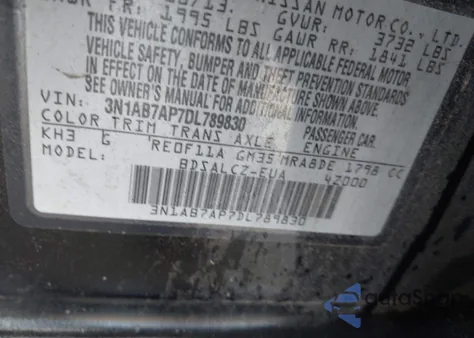 2013 Nissan Sentra S from USA, damaged, VIN 3N1AB7AP7DL789830